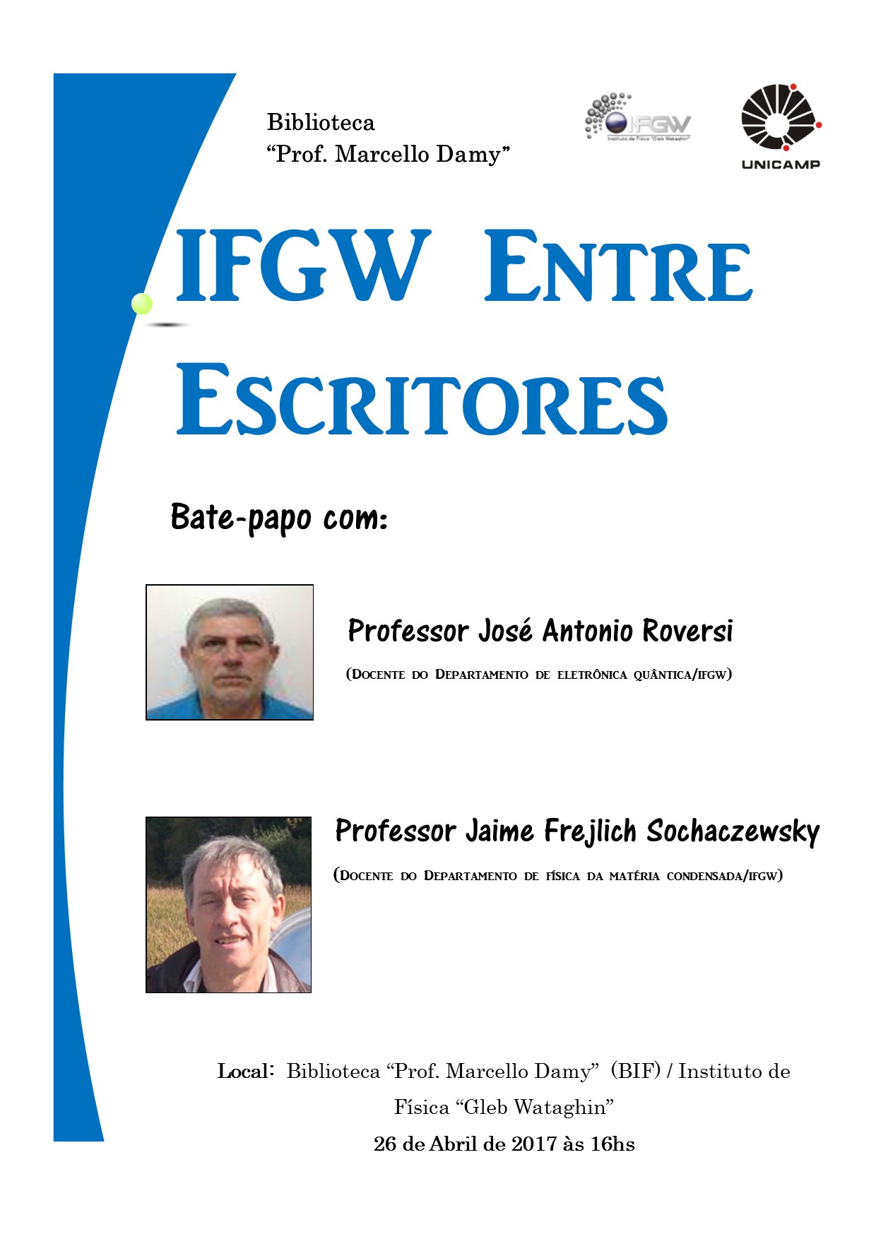 IFGW entre Escritores - Abril 2017