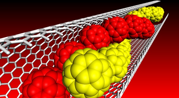 Simulação por dinâmica molecular de nanoervilhas (fulerenos dentro de nanotubos)