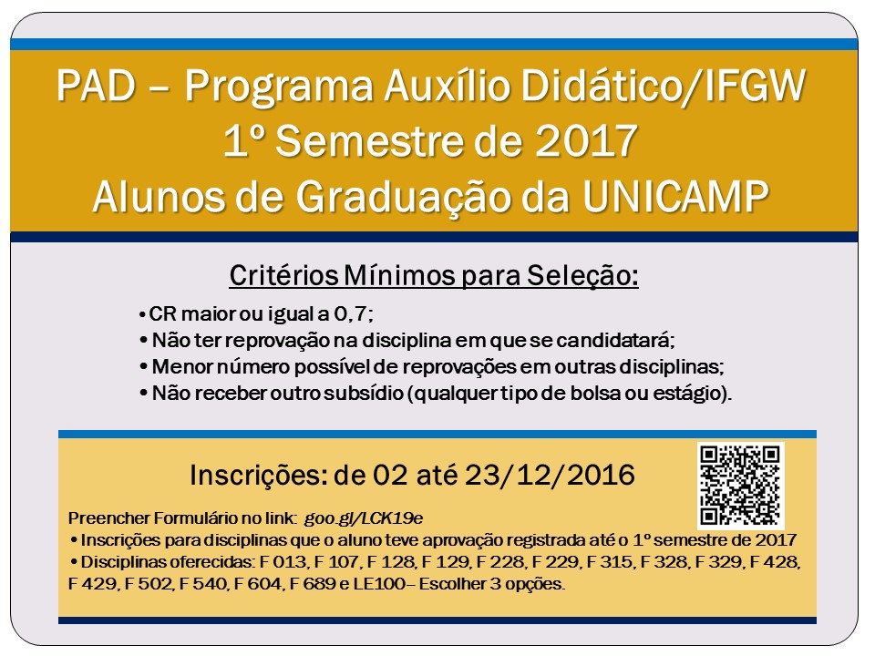 PAD - Programa Auxílio Didático (IFGW)