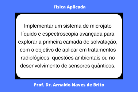 Implementar um sistema de microjato líquido e espectroscopia avançada para explorar a primeira camada de solvatação, com o objetivo de aplicar em tratamentos radiológicos, questões ambientais ou no desenvolvimento de sensores quânticos