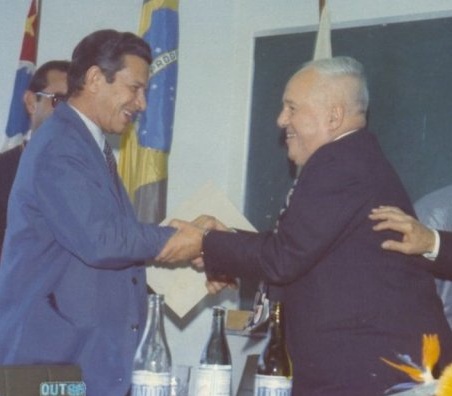 Marcelo Damy e Gleb Wataghin, em 1971