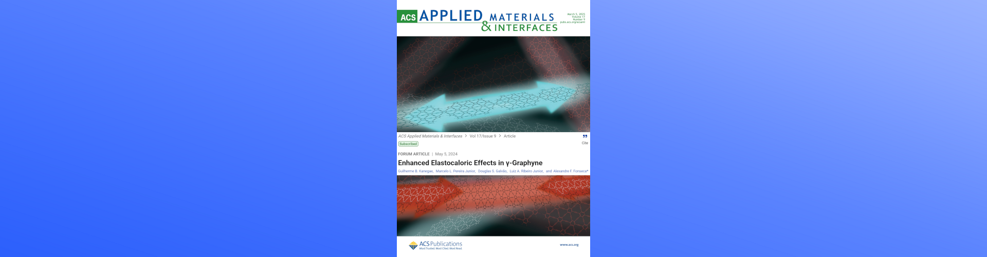 Trabalho de mestrado de aluno do IFGW é capa da revista ACS Applied Materials & Interfaces